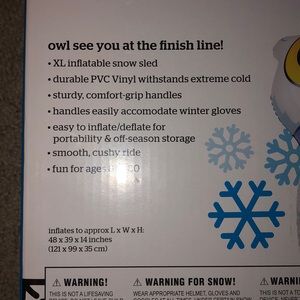 Bigmouth Games The Big Snow Owl Snow Tube Poshmark - how to wear roblox winter games gloves